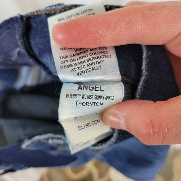 DL1961 Maternity Mid Rise Skinny Ankle Jeans Angel Thornton Size 27 - Picture 11 of 15